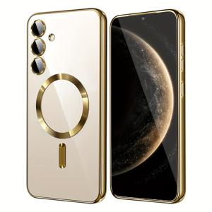 TEMU 삼성 갤럭시 S25 울트라, S25 플러스, S25 FE, S24 FE, S24 울트라, S24 플러스, S24, S23, S22, S21, S20 FE 호환 카메라 렌즈 보호 기능이 있는 자석 케이스 폰 케이스