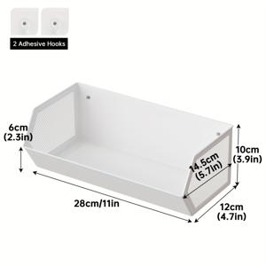 TEMU 헤비듀티 메탈 주방 캐비닛 도어 정리함 - 드릴 없는 대형 개방형 걸이형 수납 바구니, 공간 절약형 문걸이 선반 (주방용품, 양념, 채소, 계란 보관) - 소형 주방, 식료품 저장실 또는 다이닝룸을 위한 모던 디자인의 튼튼한 구조, 쉬운 설치, 세련된 디자인