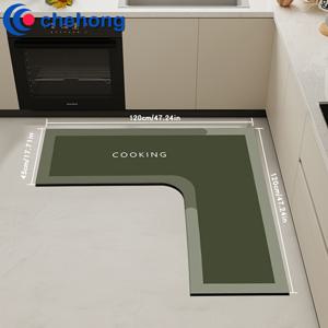 TEMU L자형 규조토 매트 헤비듀티 미끄럼방지 주방용 - 규조석 쉬운 청소 표면, 손세척 가능, 내구성 있는 고무 뒷면, 싱크대, 스토브, 식기세척기 영역용 - 소형 공간을 위한 컴팩트한 곡선 디자인 (주거용 &