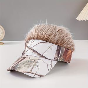 TEMU 남녀공용 생동감 있는 오렌지 타이 다이 가발 베이스볼 캡 - 사계절용 조절 가능한 자외선 차단 모자, 힙합 스트리트 스타일, 야외 액세서리 | 스트리트 스타일 캡 | 타이다이 디자인