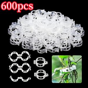 TEMU 600개 헤비듀티 화이트 플라스틱 정원 식물 지지대 클립 - 1인치 토마토, 오이, 덩굴 식물용 클램프 - 등반 채소, 꽃, 호박, 완두콩용 - 내구성 있는 1-라운드-1-픽스 바인딩 클립, 기둥, 트렐리스, 울타리용