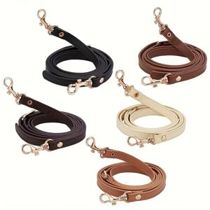 TEMU 5개 조절 가능한 합성 인조 가죽 긴 가방 스트랩, 금속 후크 포함 - 다색 옵션 (검정/베이지/화이트/브라운/레드) 크로스바디 백팩 숄더 스트랩, DIY 지갑 만들기 용품, 크로스바디 백 액세서리, 튼튼한 금속 부착, DIY 지갑 만들기|가죽가방