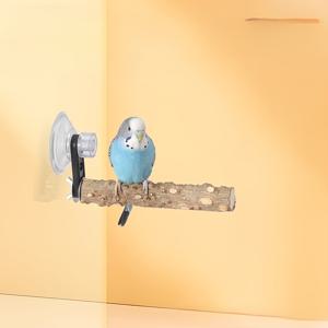 TEMU 창문, 거울, 차량, 샤워실 및 여행용 흡착식 새 퍼치 스탠드 - 실내외 사용 가능, 소형·중형·대형 앵무새, 코카티엘, 콘유어, 핀치, 러브버드에 적합한 나무 퍼치