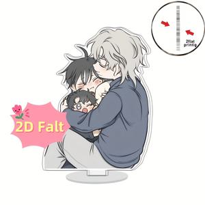 TEMU 2D 플랫 애니메 데스크탑 장식 - 양면 귀여운 애니메 커플 - 조립 불필요, 애니메 팬을 위한 완벽한 선물 - 생일/크리스마스 선물 - 홈/오피스용 데스크탑 오너먼트 - 4.72인치 아크릴 애니메 피규어 - 애니메 애호가에게 이상적, 집 꾸미기, 화려한 색상, 평면 디자인, 콜렉터블 아이템, 카와이 컬렉션, 가벼운 장식품, 2D 플랫