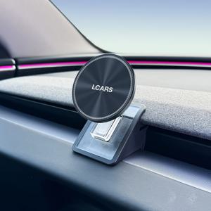 TEMU 테슬라 모델 3 2024 및 모델 Y 주니퍼용 LCARS 차량 전용 에어벤트 폰 홀더, 자석 차량 폰 마운트, 에어벤트 클립온 소프트 실리콘 투명 ABS 멀티펑션 내비게이션 지원 브래킷