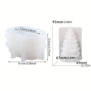 TEMU DIY 레진 실리콘 주얼리 몰드 2개 세트 버스와 소나무 에폭시 레진 몰드 DIY 자동차 캔들 몰드 수제 석고 선물 크리스마스 트리 몰드 홈 만들기 재료