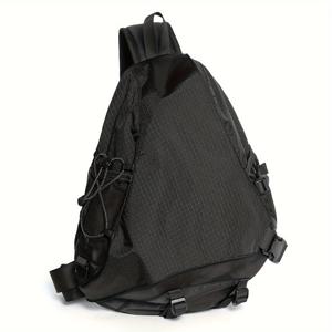 TEMU 큰 캐주얼 슬링 백팩, 남성용 스타일리시 스포츠 가슴 가방 버클 디자인, 여행 하이킹 산책 백팩 측면 메쉬 포켓 포함|슬링백