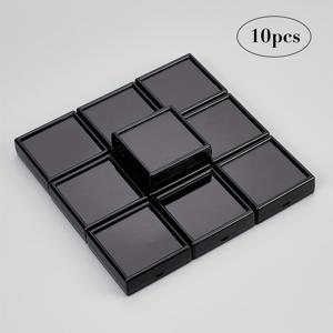 TEMU 10개의 검은색 사각형 아크릴 디스플레이 케이스, 투명한 상단 뚜껑과 메모리 폼 인서트, 보석, 동전, 수집품 보관, 보석 상자, 보석 상자에 적합합니다.