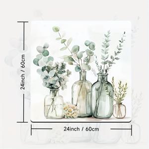 TEMU 1개 플로랄 메이슨 자 디자인 세탁기 상단 보호 매트 - 흡수성 먼지 커버 및 식기 건조 패드, 부엌 & 욕실용 소프트 흡수 매트, 폴리에스터 재질, 스타일리시 수채화 아트워크, 세탁기 커버 매트