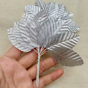 TEMU 50개 인공 장미 잎 - 유연한 와이어 줄기와 리얼리스틱 그린리, 웨딩 부케/화환/홈 데코용 (골드/실버) - 플로럴 소품 & 센터피스 스크랩북킹