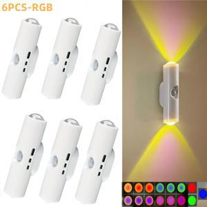 TEMU 6개 흰색 벽걸이 센서 조명, LED 지능형 조명, 위아래 조명된 언덕 모양 센서 조명, USB 충전, 조절 가능, 침실 야간 조명, 실내 거실 분위기 조명, 색상, 휴일 파티 분위기 장식에 적합, 거실, 복도, 계단 양쪽이 조명, 크리스마스 선물