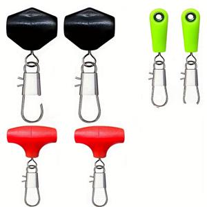 TEMU 낚시 액세서리 평평한 배 매달린 플로트, ABS 소재, 배터리 필요 없음, 부활절 선물, 빨강, 녹색, 검정 - 스테인리스 스틸 커넥터, 부드러운 드리프트 낚시에 적합한 고감도 낚시 플로트 커넥터, 엉킴 방지, 해양 낚시 및 루어 낚시에 적합한 밝은 색상