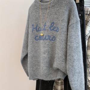 TEMU 엘레강스트 여성용 한국 스타일 오버사이즈 스웨터 - 