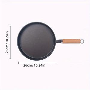 TEMU 3가지 사이즈 제공, 나무 손잡이가 있는 주철 프라이팬 1개 - 팬케이크와 스테이크에 완벽, 스크래치 방지, 모든 스토브탑 사용 가능, 손세척 전용, 다목적 조리기구 | 모던 주방용품 | 튼튼하고 내구성 강함