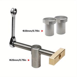 TEMU 1pc 19/20mm 벤치 독 클램프, 3/4 인치 독 홀 클램프, 목공 조절 가능한 작업대 스톱, 스테인레스 스틸 브라스