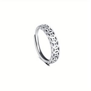 TEMU 여성을 위한 S925 스테인리스 스틸 레트로 동전 반지 - 행운의 돈 동전 디자인, 간단한 니치, 오픈 행운 반지, 일상적인 기회, 선물 제공 기회, 클래식 스타일, 1.1그램, TVXK 브랜드