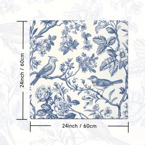TEMU 파란 새가 가지에 앉은 패턴의 식기 건조 패드, 세탁기 커버 매트, 카운터탑 흡수성 패드, 세면대 배수 매트, 부드러운 흡수 매트, 주방 용품, 욕실 용품