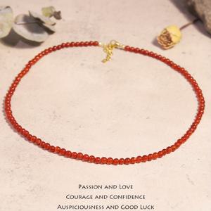 TEMU 천연 카네일리 목걸이 - 보호와 용기를 위한 진한 빨간 비즈, 행운을 상징하는 생일/기념일/ 선물 - 여성용 일상 주얼리 - 전원 필요 없음 - 7월 탄생석 주얼리, 펜던트 목걸이, 우아한 액세서리, 광택 마감, 영적 액세서리, 디자인, 고품질 비즈, 구슬 장식품, 영적 추구자들을 위한
