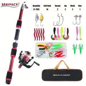 TEMU /70.87인치 낚시 완전 세트, 낚시대 낚시, 텔레스코픽 낚시대와 스피닝 릴, 미끼 후크, 물고기 낚시 스피닝 여행 낚시대 세트, 담수 낚시에 적합, 휴일 선물, 전문 낚시대, 완전한 낚시대, 완전한 낚시 키트, 낚시 장비, 스피닝 낚시대