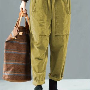 TEMU 여성용 코듀로이 팬츠 겨울용 따뜻한 와이드 레그 트라우저 탄력 있는 허리 & 코듀로이 포켓 - 캐주얼 우아한 브라운 트라우저 가을/겨울용, 세탁기 사용 가능 코듀로이 레깅스 (신축성 없는 코듀로이 원단)|냉장고바지|바지|여성의류