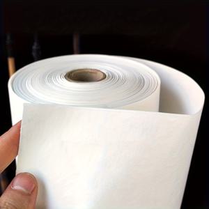 TEMU 1롤 787.4인치 두꺼운 종이 롤 - 서예 및 전통 중국화에 이상적, 흰색 균일한 질감, 콘크리트, 중국 종이, 쌀 종이 데쿠파지, 한지 종이, 방수 밀봉 테이프, 방수 테이프