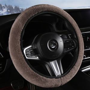 TEMU 차량 핸들 커버 플러시 겨울 따뜻함 추운 손에 딱 맞는 최고의 선택 범용 핏 14.9인치 간편한 설치 멀티 컬러 옵션, 차량 핸들 커버