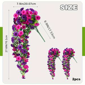 TEMU 실내/실외 장식에 이상적인 2pcs 화려한 인공 걸이 꽃배열 - 현실적인 유칼립투스 잎과 꽃, 용기 없음, 실내/실외 장식에 이상적 | 결혼식, 어머니의 날, 아버지의 날, 발렌타인데이, 크리스마스, 새해, 집들이, 등에 이상적, 실내/실외 장식 | 화려한 인공 꽃배열 | 세부적인 꽃잎 디자인, 인공 꽃