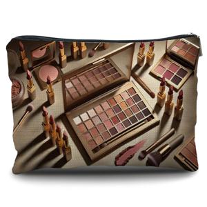 TEMU 1개 휴대용 리넨 메이크업 백 골든 아이섀도 팔레트 & 립스틱 세트, 다기능 재사용 가능, 여자친구와 엄마를 위한 선물, 여행 및 결혼식 파티에 적합한 소형 정리함, 화장품 보관