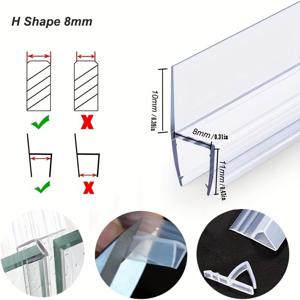 TEMU 2미터 H/F/U 타입 유리문용 도어씰링스트립, 욕조·샤워실 날씨방지 드래프트플러그 사무실&발코니창문 밀봉테이프, 단열재, 접착식 웨더스트립, 쉬운설치, 고품질시일,내구성강한 드래프트차단기, 보온테이프, 에너지절약형, 홈인테리어