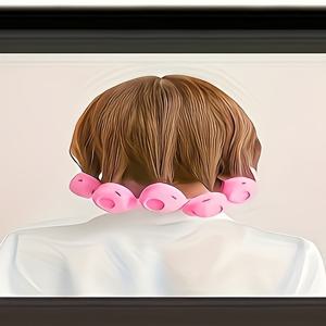 TEMU 10pcs 비열기 헤어 롤러 세트, 모든 헤어 타입에 적합 - 스타일링 및 영구 웨이브용 비열기 컬러