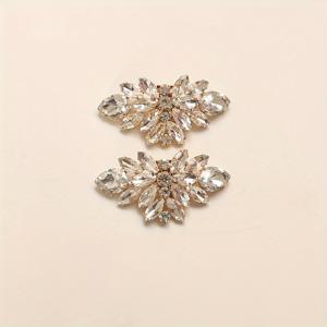 TEMU 2개 세트 스톤 신발 클립 - 탈부착 가능한 부츠 & 힐 장식, 블랙 & DIY 신발용, 드레스 부츠, 파티 웨딩 선물, 무봉제 적용 (하이힐, 플랫, 뮬 호환)