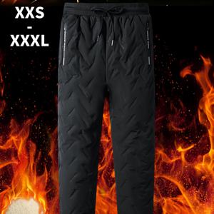 TEMU 남성용 두꺼운 겨울 바지 - 극한의 추위를 견디는 스키, 스노보드, 사이클링용 - 방풍, 방수, 드로스트링 허리밴드 - 두꺼운 논스트레치 소재 - 아웃도어 스포츠, 피트니스, 일상복, 겨울 의류, 아웃도어 어드벤처 기어, 플리스 안감