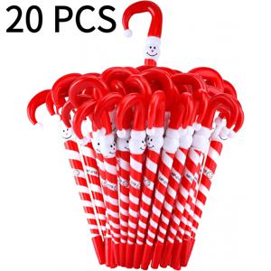 TEMU 20개 크리스마스 캔디케인 펜 대량 구매, 눈사람 우산 케인 블랙 잉크 볼펜 - 크리스마스 파티 선물 문구용품, , 축제 용품,크리스마스 장식,축제용 펜,눈사람 디자인,내구성 있는 플라스틱,클립온 캡,신기한 펜,선물 구매자,사무직 근로자