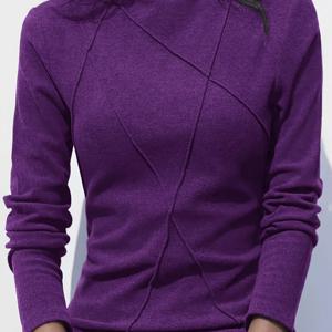 TEMU 여성용 버건디/진보라 터틀넥 스웨터 - 두꺼운 겨울 레이어링 탑, 피쉬본 칼라, 고탄력 & 세탁기 사용 가능 - 블라우스, 드레스, 재킷용 올시즌 베이스 레이어 셔츠 (리치 퍼플)|여성원피스|드레스|여성블라우스
