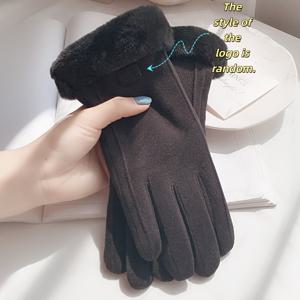 TEMU 플러시 안감의 겨울 터치 장갑, 남녀 공용 두꺼운 따뜻한 장갑, 내구성 좋은 섬유, 다양한 색상으로 제공, 스키 및 크리스마스에 적합