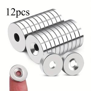 TEMU 12/22pcs 산업용 자석 15*3-3 원형 구멍 - 도구, 가정, 작업장에 적합