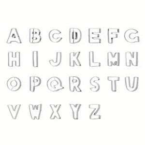 TEMU 26개 대형 알파벳 스테인리스 쿠키 몰드, 파인애플 몰드, 야채 절단, 수제 베이킹 도구, 야채 및 과일 절단 몰드, 퐁당, 쿠키 몰드, 주방 베이킹 도구