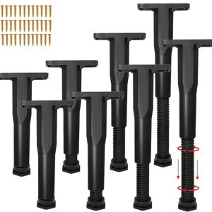 TEMU 8개입 고강도 조절식 침대 받침 다리 - 13-22cm 높이 조절, 튼튼한 교체 및 지지 시스템, 내구성 있는 금속 구조, 간편한 설치 (퀸/킹 사이즈 침대 호환), 매트리스에 적합, 도구 불필요