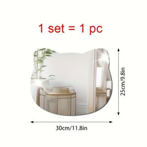 TEMU 자착식 탈착식 아크릴 거울 고양이 벽 스티커 - 깨지지 않는 무반사 벽 장식, TV 배경, 욕실, 침실 및 거실에 적합, 11.8 x 9.8인치