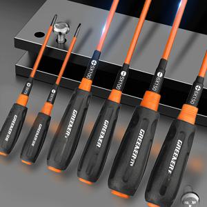 TEMU 자석 드라이버 세트, 4종 세트 (6개 전문 십자 및 일자 버퍼 핸들 포함), 컬러풀 그립, 오일 방지 및 미끄럼 방지, 편안한 업그레이드 전문 드라이버 키트, 자석 비트 홀더 포함 - 일자, 십자 및 정밀 도구 포함 - DIY 및 산업용 내구성 수리 키트