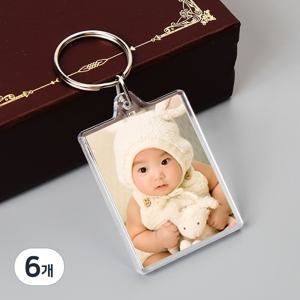 TEMU 6개 액자 키링 사진 홀더 사각 4x5cm