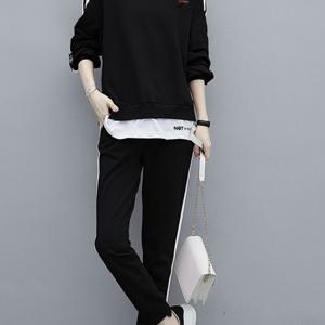 TEMU 2025년 신상 대형 사이즈 인스 트렌디 캐주얼 스포츠 수트 스웨터 바지 패션 투피스 세트 루즈