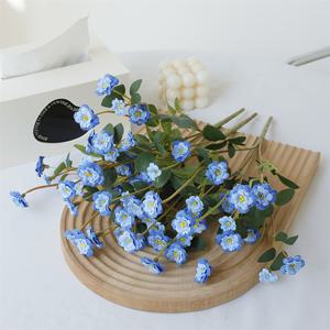 TEMU 인공 물망초 꽃 3다발, 1다발당 5줄기, 홈 데코, 테이블 센터피스, 봄과 여름 장식, 야외 정원 장식, 창가 및 난간 장식, 웨딩 및 약혼식 장식, 발렌타인데이와 어버이날 선물