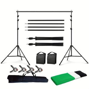 TEMU 사진 배경 천 텔레스코픽 막대 지지대