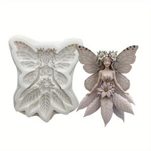 TEMU 1개 나비 요정 실리콘 몰드 - DIY 베이킹, 초콜릿용 듀얼 디자인 꽃 & 피규어 몰드, 케이크 장식, 사탕 만들기, 비누 몰드, 케이크 실리콘 몰드, 상세한 공예 출력, 세부적인 기술을 위한 식품 등급 무독성 도구