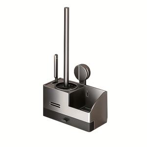 TEMU 진공 흡입컵형 벽걸이 변기 브러쉬 세트, 1가지 스타일 2종 사이즈 - 물튀김방지베이 & 수평각헤드로 접근하기 어려운 곳까지 청소 (무설치) 욕실수납용품 | 타일&유리에 범용