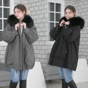 42테이퍼드 천연렉스라쿤후드야상