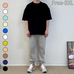 남자 오버핏 반팔티 큰 옷 빅사이즈 박스 10수 무지 면 2-5XL