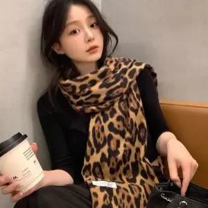 모던 트렌디 레오파드 호피 패턴 무늬 목도리 데일리 다용도 만능 매칭 겨울 포인트 머플러
