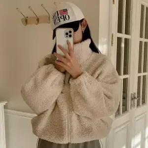 [코코블랑] 뽀글이 스트링 집업(후리스안감)